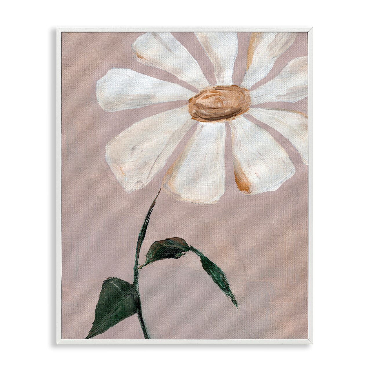 Stupell Industries Single Daisy Sprig Framed Giclee Wall Art Design by Nikita Jariwala